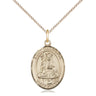 Gold Filled St. Walburga patron saint medal necklace 3/4 inch on 18 inch chain by Bliss Manufacturing