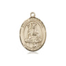 14kt Solid Gold St. Walburga patron saint medal pendant 3/4 inch by Bliss Manufacturing USA
