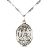 Sterling Silver St. Walburga Patron Saint Medal Necklace 3/4 x 1/2 inch with 18 inch chain by Bliss