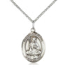 Sterling Silver St. Walburga Patron Saint Medal Necklace 3/4 x 1/2 inch with 18 inch chain by Bliss