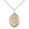 Gold Filled St. Ursula Patron Saint Medal Necklace 3/4 x 1/2 inch on 18 inch Chain by Bliss Manufacturing