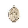 14kt Solid Gold St. Ursula Patron Saint Medal Pendant 3/4 x 1/2 inch handcrafted by Bliss