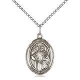 Sterling Silver St. Ursula Patron Saint Medal Necklace 3/4 x 1/2 inch with 18 inch chain by Bliss Manufacturing