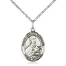 Sterling Silver St. Gemma Galgani medium patron saint medal necklace with 18 inch chain by Bliss Manufacturing