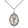 Sterling silver St. Marcellin Champagnat patron saint medal necklace 3/4 x 1/2 inch with 18 inch chain by Bliss