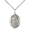 Sterling Silver St. Jerome Patron Saint Medal Necklace 3/4 x 1/2 inches 18 inch chain Bliss