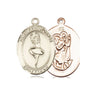 14kt solid gold medium St. Christopher Dance medal pendant 3/4 x 1/2 inches handcrafted by Bliss Manufacturing USA