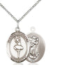 Sterling Silver St. Christopher Dance Medal Necklace 3/4 x 1/2 inch with 18 inch chain - Bliss USA