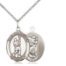 Sterling Silver St. Christopher Lacrosse Medal Necklace 3/4 inch x 1/2 inch pendant on 18 inch chain handmade by Bliss