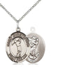 Sterling silver St. Christopher golf medal necklace with 3/4 inch pendant on 18 inch chain by Bliss
