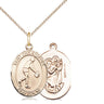 14kt Gold Filled St. Christopher Basketball Medal Necklace 3/4 inch by 1/2 inch on 18 inch chain by Bliss