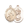 14kt Solid Gold St. Christopher Basketball Medal Pendant 3/4 inch by 1/2 inch handcrafted by Bliss
