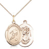 14kt Gold Filled St. Christopher Soccer Medal Necklace 3/4 inch by 1/2 inch with 18 inch Chain by Bliss