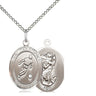 Sterling Silver St. Christopher Soccer Medal Necklace 3/4 inch by 1/2 inch with 18 inch Chain by Bliss