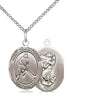 Sterling Silver St. Christopher Ice Hockey Medal Necklace 3/4 x 1/2 inch with 18 inch Chain by Bliss