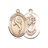 14kt Solid Gold St. Christopher Martial Arts Medal Pendant 3/4 x 1/2 inch Medium by Bliss USA