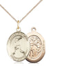 Gold Filled St Sebastian Baseball Medal Necklace 3/4 inch pendant on 18 inch chain handcrafted by Bliss