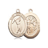 14kt Solid Gold St. Sebastian Golf Medal Pendant 3/4 x 1/2 handcrafted by Bliss Manufacturing USA