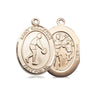 14kt Solid Gold St Sebastian Basketball Medal Pendant 3/4 x 1/2 inch handcrafted by Bliss