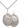 Sterling Silver St. Sebastian Soccer Medal Necklace 3/4 x 1/2 inch with 18 inch chain by Bliss Manufacturing