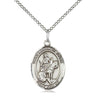 Sterling silver St. Martin of Tours patron saint medal necklace 3/4 x 1/2 inch with 18 inch chain by Bliss