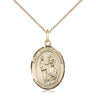 14kt Gold Filled St. Vincent Ferrer Patron Saint Medal Necklace 3/4 x 1/2 inch with 18 inch Curb Chain by Bliss Manufacturing