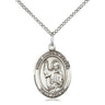 Sterling Silver St. Vincent Ferrer Patron Saint Medal Necklace 3/4 x 1/2 inch on 18 inch chain by Bliss Manufacturing