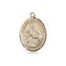 14kt Solid Gold St. Madonna Del Ghisallo Patron Saint Medal Pendant, 3/4 x 1/2 inch, Bliss Manufacturing USA