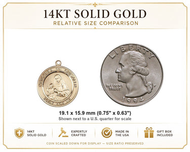 Medalla de oro macizo de 14 quilates de la Madonna Del Ghisallo de 1,9 cm x 1,6 cm | Hecho a mano en EE. UU. Bliss