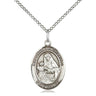 Sterling Silver St. Madonna Del Ghisallo Medium Medal Necklace 3/4 inch by 1/2 inch on 18 inch Chain by Bliss