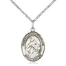 Sterling Silver St. Maria Goretti Patron Saint Medal Necklace 3/4 x 1/2 inches with 18 inch Chain by Bliss Manufacturing