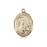 14kt Solid Gold St. Therese of Lisieux Patron Saint Medal Pendant 3/4 inch by Bliss