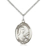 Sterling Silver St. Therese of Lisieux patron saint medal necklace, 3/4 x 1/2 inch with 18 inch chain, handcrafted by Bliss Manufacturing USA