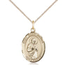 Gold Filled St. Isaac Jogues patron saint medal necklace 3/4 x 1/2 inch on 18 inch curb chain by Bliss