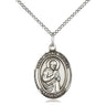Sterling silver St. Isaac Jogues patron saint medal necklace 3/4 x 1/2 inch on 18 inch curb chain by Bliss