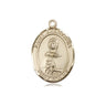 14kt solid gold St. Anastasia patron saint medal pendant, 3/4 x 1/2 inches, handcrafted by Bliss