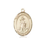 14kt Solid Gold St. Barnabas Patron Saint Medal Pendant 3/4 x 1/2 Medium Handcrafted by Bliss