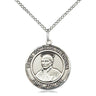 Sterling silver medium St. Ignatius of Loyola patron saint medal necklace 3/4 inch pendant on 18 inch curb chain by Bliss
