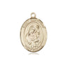 14kt Solid Gold St. Gertrude of Nivelles Medium Medal Pendant 3/4 x 1/2 inches by Bliss Manufacturing
