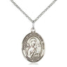 Sterling Silver Our Lady of Perpetual Help Medal Necklace 3/4 x 1/2 on 18 inch Chain by Bliss