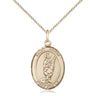 14kt Gold Filled St. Victor of Marseilles Patron Saint Medal Necklace 3/4 x 1/2 inch with 18 inch Curb Chain by Bliss Manufacturing