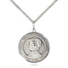 Sterling silver St. Elizabeth Ann Seton patron saint medal necklace with 18 inch curb chain, handcrafted by Bliss