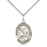Sterling silver St. Elizabeth Ann Seton patron saint medal necklace with 18 inch curb chain, handcrafted by Bliss