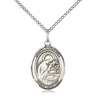 Sterling Silver St. Aloysius Gonzaga Medal Necklace 3/4 inch pendant 18 inch chain by Bliss