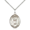 Sterling silver St. Lillian patron saint medal necklace 3/4 x 1/2 inch with 18 inch chain by Bliss