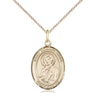 14kt Gold Filled St. Dominic Savio Catholic patron saint medal necklace 3/4 x 1/2 inch with 18 inch chain by Bliss