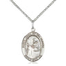 Sterling Silver St. John of the Cross patron saint medal necklace, 3/4 x 1/2 inch pendant on 18 inch chain, handcrafted by Bliss USA