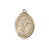 14kt solid gold St. Bernard of Clairvaux patron saint medal pendant handcrafted by Bliss