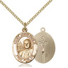 14kt Gold Filled St. John Paul II patron saint medal necklace 3/4 inch by 1/2 inch on 18 inch curb chain handcrafted by Bliss Manufacturing