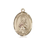 14kt Solid Gold St. Matilda Patron Saint Medal Pendant 3/4 x 1/2 inch by Bliss